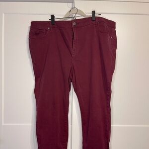 Lane Bryant Burgundy Stretch Skinny Jean